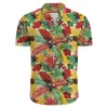 Гавайские цветочные повседневные мужские рубашки с коротки