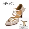 Tanzschuhe Natasha 2024 Latin Chinese Square Sod Soft weibliche weibliche High Heel Erwachsene Soziale moderne Baotou s