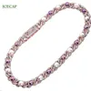 Perle naturelle de 15 mm Natural VVS Moisanite Cuban Link Chain 925 Collier de liaison de chaîne cubaine argent sterling