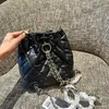 Marque de luxe Vintage Black Classic Trawted 23b DrawString Backet Backpack sacs Multi Pochette Diamond Ente