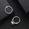 Anelli di nozze Knobspin D VVS1 Anelli di moissanite per donne scintillanti set da sposa diamanti con banda Eternity 18k Sterling Shlover Sterling.