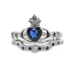 Rings 925 Sterling Silver Factory Wholesale Wedding Engagement Heart Irish Claddagh Promise Ring Set