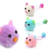 Toys 1Pc Cat Toy Plush Mouse Head Shaped Bell Interactive Toy Funny Colorful Cat Plush Toy