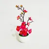 Fleurs décoratives 1x Bonsai Silk Plum Plantes en pot artificielles Blossoms Simulation Branche d'hiver Vases de mariage Salle de maison décorer