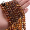 Strands Nuove perle ambrate piebald naturali 6 perle distanziali da distanziatore sciolte da 8 mm per gioielli che producono accessori per collana bracciale fai -da -te 15 "