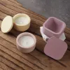Ceramica in cemento barattolo in silicone stampo fai da te rotondo fatto a mano con coperchio in gesso resina epossidica in resina stamping stampi per decorazioni per la casa
