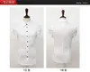 Herrskjortor Nya lapel kortärmad professionell skjorta elegant kontorsskjorta sommar bomull Vita arbetskläder ultratunn topp YQ240422