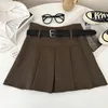 Falda plisada de cintura alta para mujer con cinturón Y2K mini faldas atuendas estéticas vintage primavera verano 240420