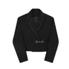 Ternos masculinos Luzhen Original Metal Buckle Placket Design Blazer Jacket Short Moda