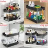 Organization 1/2 Pcs Under Sink Storage Organizer 2 Tier Drawer Multipurpose Rack Cabinet Under Sink Storage Rack Bathroom Kitchen Organizer