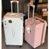 Luggage New Large Capacity Travel Luggage Aluminum Frame Suitcase Pull Rod Case 24/28/32 " With Cup Holder Travel Case Combination Box