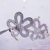 Designer Brand Fashion High Version Van Four Leaf Grass Earrings For Womens New Full Diamond Big Petal Sun Jewelry