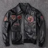 Men's Jackets Pilot Leather Jacket Sheepskin Real Clothes Motorcycle Clothing Cotton Winter Coat