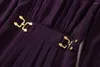 Robes décontractées Europe et les États-Unis pour femmes en 2024 Hiver à manches longues à manches longues Fashion Purple Pleed Robe xxl