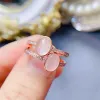 Anneaux FS 5 * 7 NATUREL ROSE Quartz Simplicity Ring S925 STERLING Silver Fin Fashion Charm mariages bijoux pour femmes Meibapj