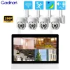 Cameras Gadinan Home 4CH WIFI 7 Inch NVR WIFI PTZ Screen Surveillance Body Tracking 3MP TwoChannel Audio Surveillance Camera Kit