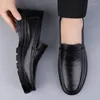 Casual Shoes Men's äkta läder loafers affärsdating formella parti högkvalitativa lägenheter manliga promenader