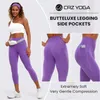 Kvinnors shorts crz yoga kvinnor smörluxe sport yoga capri ben 23 tum - hög midja grödor med fickmör mjuk gym y240422