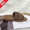 Woody Sandals For Women Ladies Fabric Canvas Mules designer sandal Low Flat Heels Fashion Luxury Ladies Summer Casual Shoes Womens Slippers Wood Slide 35-41