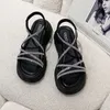 Casual schoenen 2024 Beach Sandalen voor vrouwen Fashion Rhinestone Dames Comfort Niet-slip platform Zapatos Para Mujeres verkopen