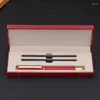 High-end Chinese Red Metal Gel Pen Personalized Custom Logo Carving Name Double Refill Exquisite Gift Box Set Signature Pens
