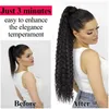 Kinky Curly Ponytail Human Hair 1032 Inches Machine Made Drawstring Brasilianska Remy Natural Color 240419