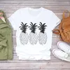 Women's T Shirts Women 2024 Summer Pineapple Funny 90-talet Kvinnor Grafisk kvinnlig tee t-shirt Söt söt fruktkamisor t-shirts toppskjorta