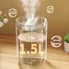 Humidifiers Dual nozzle 1500ML LED essential oil diffuser aromatherapy nebulizer air humidifier diffuser Y240422