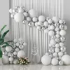 Party Decoration 77/60st Balloon sätter Silver Macaron Wedding Arch Kits Happy Birthday Decor Baby Shower Kit Supplies