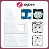 Заглушки Zigbee Switch Switcheres и функциональный ключ сокета с стеклянной панель