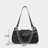 Jiomay Black Stripe Luxury Designer Handbags Busin and Leisure Light Luxury Style Bag Menger Sac à main sac à main F7F5 #