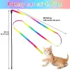 Toys 3pcs teaser jouet chat wand rainbow ruban chat fun bâton interactif intérieur exercice sain