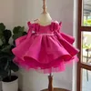 Robes de fille satin princesse fleur mignonne robe de bal robe de communion pour enfants robe mariage enfant fille fête des fêtes