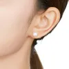 Kolczyki barokeonly aaaaa 925 srebrne srebrne naturalne kolczyki dla słodkowodnych perłowych Perły Małe żarówka prawdziwa runda 67 mm Prezent dla kobiet EBA
