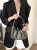 leftside Sier Small PU Leather Underarm Bags for Women 2023 Winter Korean Fi Designer Female Luxury Shoulder Bag Handbags K5MK#