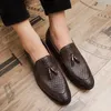 Kledingschoenen maat 38-46 Men Business Leather Formele weefslip op Tassel luxe bruiloft