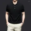 Men's Sweaters High Quality Mulberry Silk Knitwear 2024 Summer Solid Lyocell Cotton Knit Polos Casual Turn Down Collar Knitting Tee Shirt