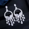 Mode funkelnder Charme Quasten Butterfly Diamond Ohrring Designer für Frau Gelbrot AAA Kubikzirkonia Kupfer Braut Hochzeit Eng237a