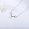 Pendants Collier simple et personnalisé Pur Silver Deer Antler plaqué avec 18kjin comme cadeau de Noël pour sa petite amie