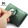 Wallets Green Slim Wallet for AirTag | Slim Leather Credit Card Holder RFID Blocking | Wallet with Builtin Case Holder for Apple AirTag