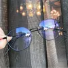 Zonnebrillen Ultra-licht anti-blauwe lichtglazen voor vrouwen achthoekige legering frame mode UV400 tinten platte spiegel brillen unisex brillen brillen