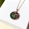 Colliers classiques Nouveaux colliers de bijoux de luxe pour femmes Constellations Turquoise Malachite Natural Gems Charms Anniversary Gift
