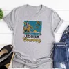 Aloha Cowboy Women Vintage Western Funny T-Shirts Summer Fashion Loose Beach Vacation T Shirt Cute Rodeo Graphic Tees Boho Tops 240409