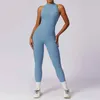 Conjunto ativo do conjunto de ioga feminino Set Zipper Jumpsuits One Piece Rompers Rompers Sportswear Gym Roupos Women Bodysuits