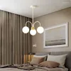 Chandeliers Modern White Glass Lghts Living Room Hanging Light Fixtures Drop Bedroom Dining Lamp Black Gold Metal