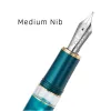 Pens Hongdian N7 Fountain Pen Pióro Piękny totem cap ef/f/m/długie ostrze Nib Green Grey Pisanie Pióro biurowe