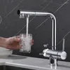Kökskranar Sus 304 Tvåvägs Sink Tap Mixer med vattenfilterkran Kall