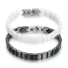 Brazaletes de brazaletes para mujeres pulseras de cerámica blanca negra joyería de cerámica de cerámica de acero inoxidable joyas de cerámica