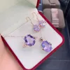 Boucles d'oreilles en peluche S925 Lavender Quartz Earrings 925 Engagement en argent sterling pour les bijoux pour femmes Gfit