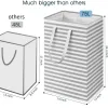 Storage 75L Large Capacity Folding Laundry Basket Clothes Storage Bin With Extended Handle Washing Dirty Clothes Hamper